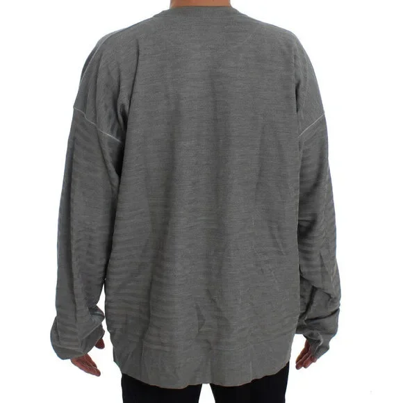 Dolce & Gabbana Gray Crewneck Pullover Silk Sweater